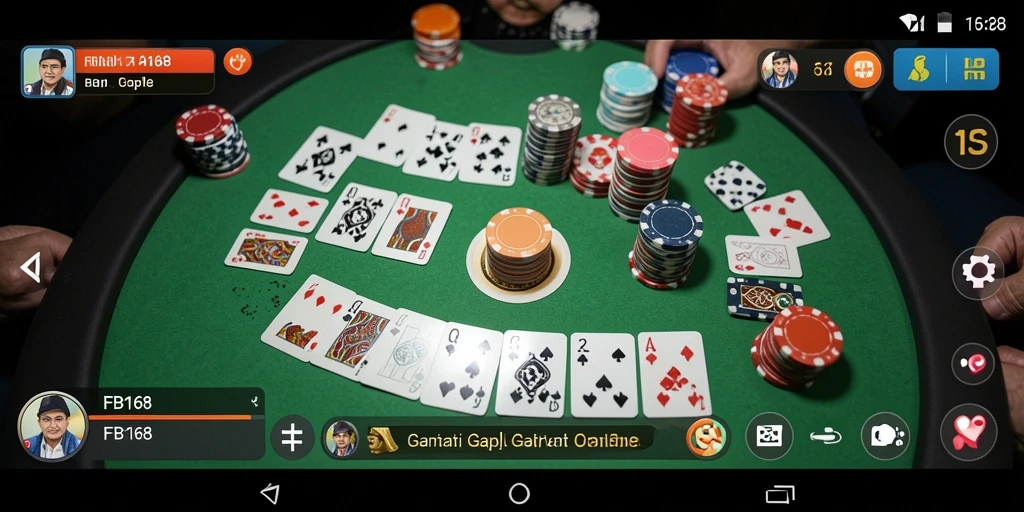 Screenshot menampilkan gameplay seru Gaple di FB168.