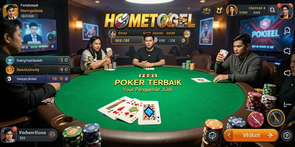 Tampilan gameplay menarik dari permainan Poker HOMETOGEL.