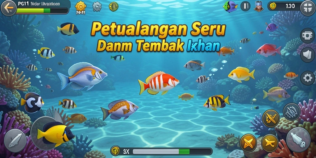 Tangkap ikan di bawah laut yang penuh warna dan menantang.